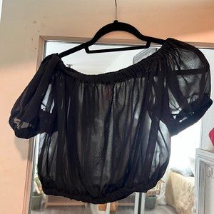 New York Black Cloud Top Pleated, size M